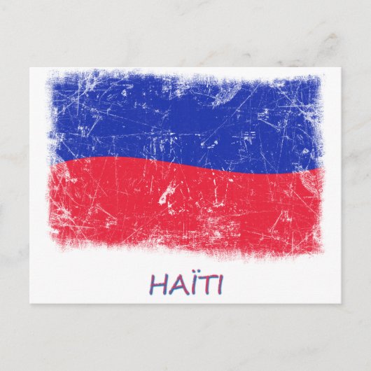 Grunge Haiti Flag Briefkaart (Voorkant)