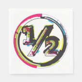 Grunge Half Symbool Napkins Servet (Voorkant)