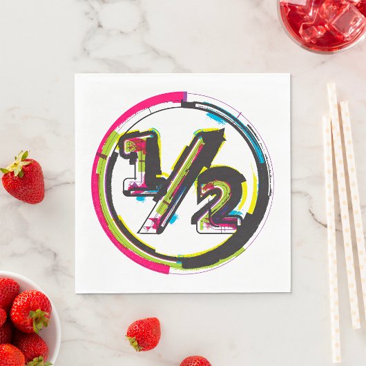 Grunge Half Symbool Napkins Servet