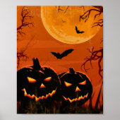  Grunge Halloween Black Spooky Lantaarns Poster (Voorkant)