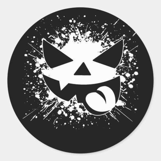 Grunge Halloween Pumpkin Face Sticker (Voorkant)