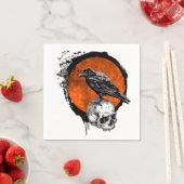 Grunge Halloween Raven & Skull Servet (Insitu)