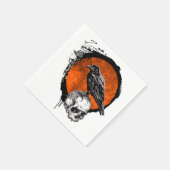 Grunge Halloween Raven & Skull Servet (Hoek)