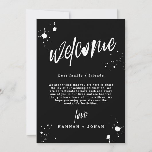 Grunge Halloween Trouwprogramma Welkom Tas kaart (Voorkant)