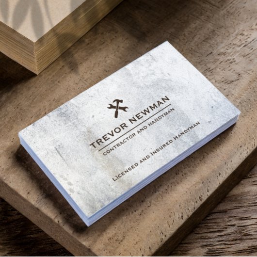 Grunge Handyman Carpenter Gereedschap Beton Visitekaartje