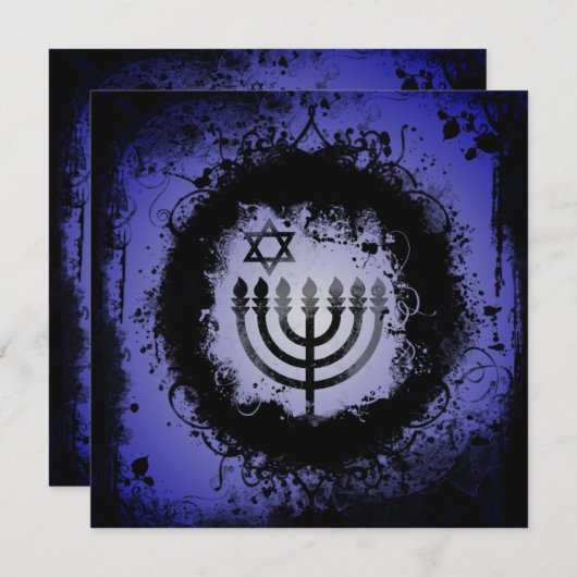 Grunge Hanukkah Kaart (Voorkant / Achterkant)