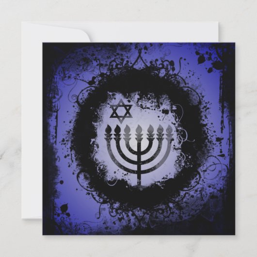 Grunge Hanukkah Kaart (Voorkant)