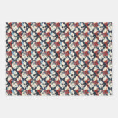 Grunge Harlequin Diamantpatroon Rood en Marine Inpakpapier Vel (Voorkant 2)