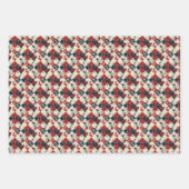 Grunge Harlequin Diamantpatroon Rood en Marine Inpakpapier Vel (Voorkant)