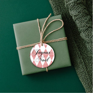 Grunge Harlequin Joyeux Noel Keramisch Ornament
