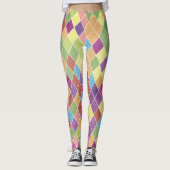 Grunge Harlequin Pattern Leggings (Voorkant)