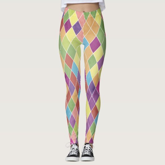 Grunge Harlequin Pattern Leggings (Voorkant)