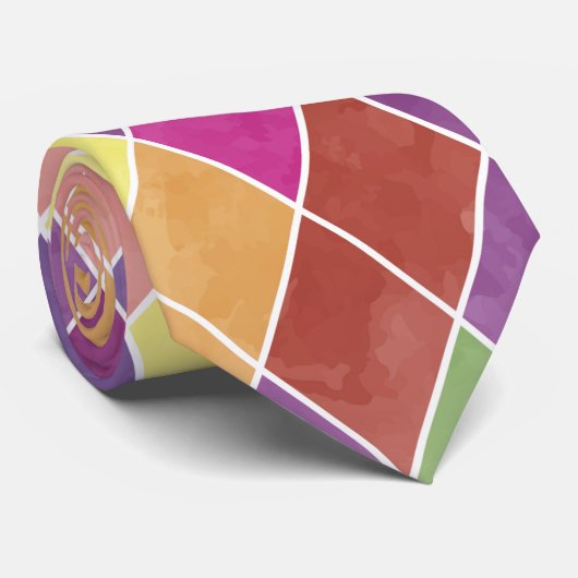 Grunge Harlequin Pattern Stropdas (Opgerold)