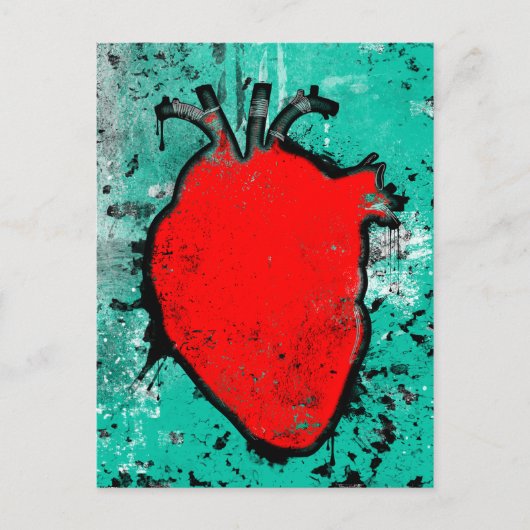 grunge hart briefkaart (Voorkant)