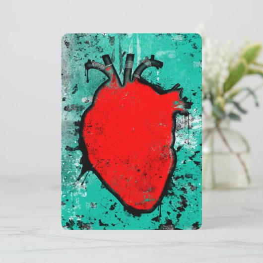 grunge hart kaart (Staand voorkant)