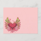 Grunge Hart Raspberry Roze Huwelijksuitnodiging Uitnodiging Briefkaart (Achterkant)