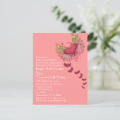 Grunge Hart Raspberry Roze Huwelijksuitnodiging Uitnodiging Briefkaart (Staand voorkant)
