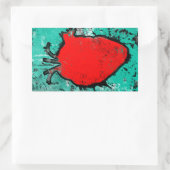 grunge hart rechthoekige sticker (Tas)