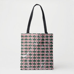 Grunge harten en bloemen patroon. tote bag