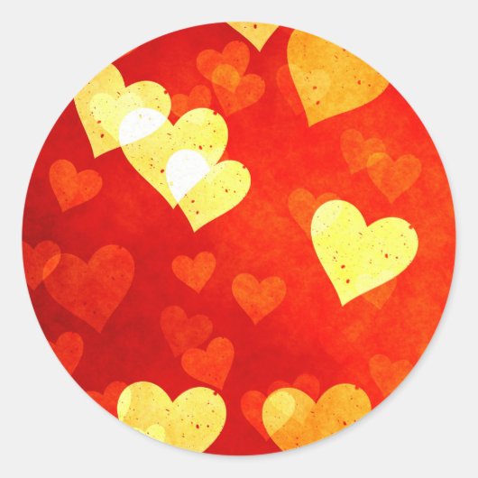 Grunge harten ronde sticker (Voorkant)