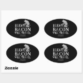 Grunge have Bacon will Travel Ovale Sticker (Vel)