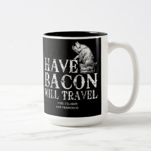 Grunge have Bacon will Travel Tweekleurige Koffiemok