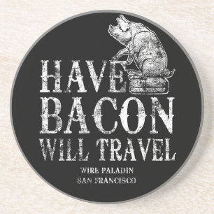Grunge have Bacon will Travel Zandsteen Onderzetter
