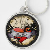 Grunge Heart Best Dad Sleutelhanger (Voorkant)