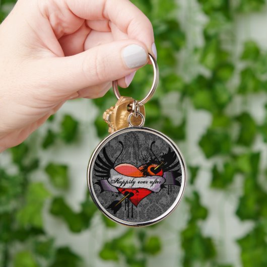 Grunge Heart, gelukkig altijd na Honeymoon Sleutel Sleutelhanger (Hand)