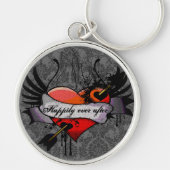 Grunge Heart, gelukkig altijd na Honeymoon Sleutel Sleutelhanger (Voorkant)