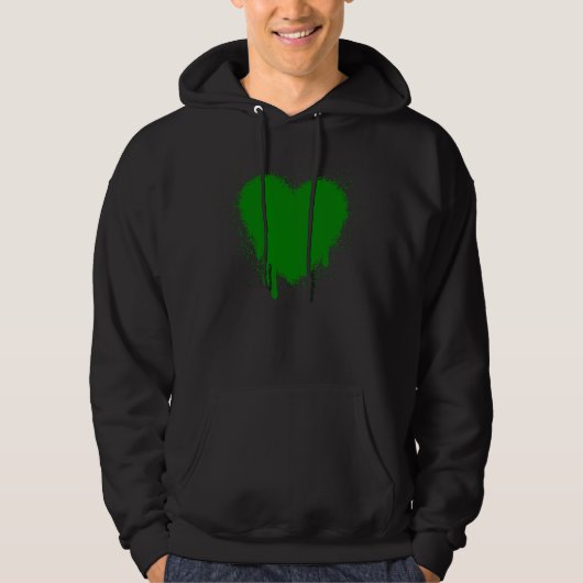 Grunge Heart - Groen Hoodie (Voorkant)