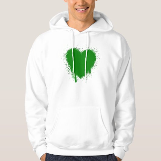 Grunge Heart - Groen Hoodie (Voorkant)