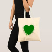 Grunge Heart - Groen Tote Bag (Voorkant (product))