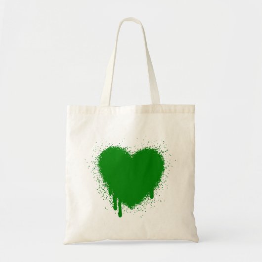 Grunge Heart - Groen Tote Bag (Voorkant)