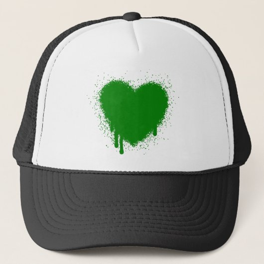 Grunge Heart - Groen Trucker Pet (Voorkant)