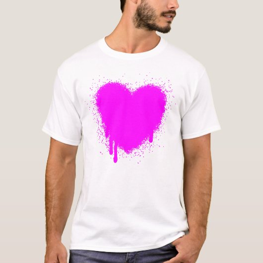 Grunge Heart - Magenta T-shirt (Voorkant)