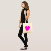 Grunge Heart - Magenta Tote Bag (Voorkant (model))