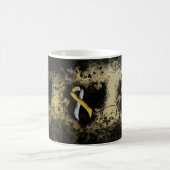 Grunge Heart met Gold en Silver Ribbon Koffiemok (Center)