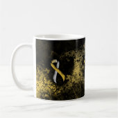 Grunge Heart met Gold en Silver Ribbon Koffiemok (Links)