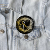 Grunge Heart met Gold en Silver Ribbon Ronde Button 7,6 Cm (In situ)