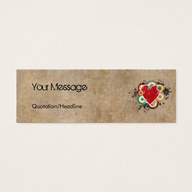 Grunge Heart met Rings Mini Visitekaartjes (Voorkant)