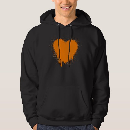 Grunge Heart - Oranje Hoodie (Voorkant)