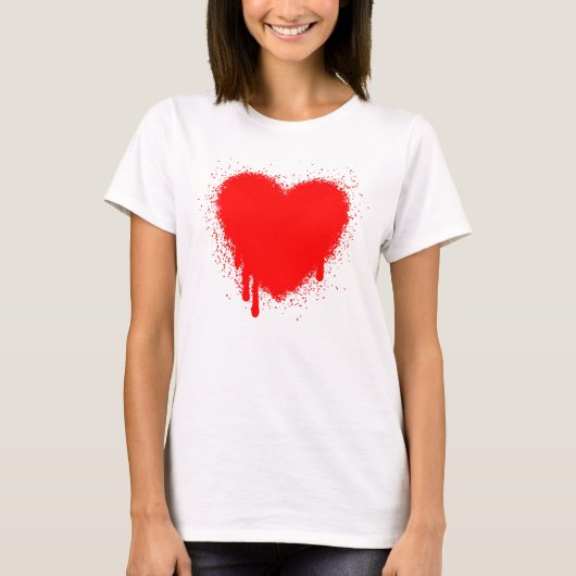 Grunge Heart - Rood T-shirt (Voorkant)
