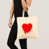 Grunge Heart - Rood Tote Bag (Voorkant (product))