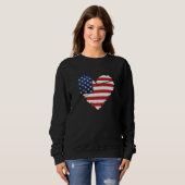 Grunge Heart USA Flag Patriotic Valentine's Day Trui (Voorkant volledig)