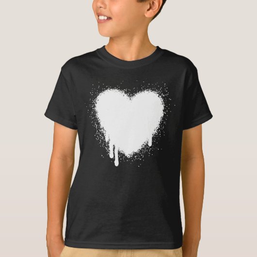 Grunge Heart - Wit T-shirt (Voorkant)