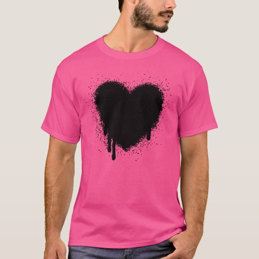 Grunge Heart - zwart T-shirt (Voorkant)