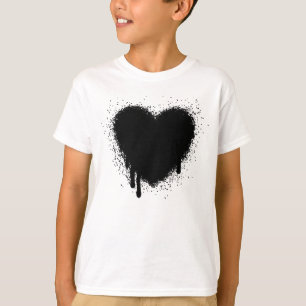 Grunge Heart - zwart T-shirt