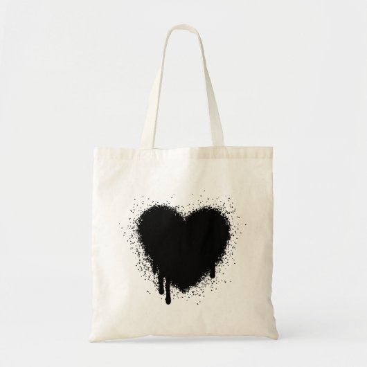 Grunge Heart - zwart Tote Bag (Voorkant)