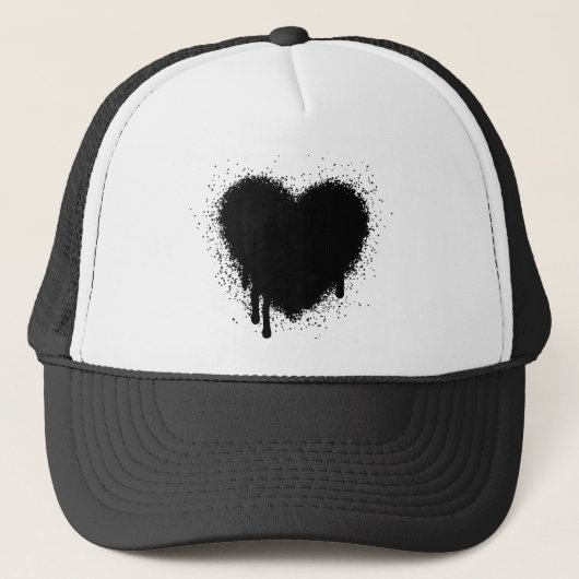 Grunge Heart - zwart Trucker Pet (Voorkant)